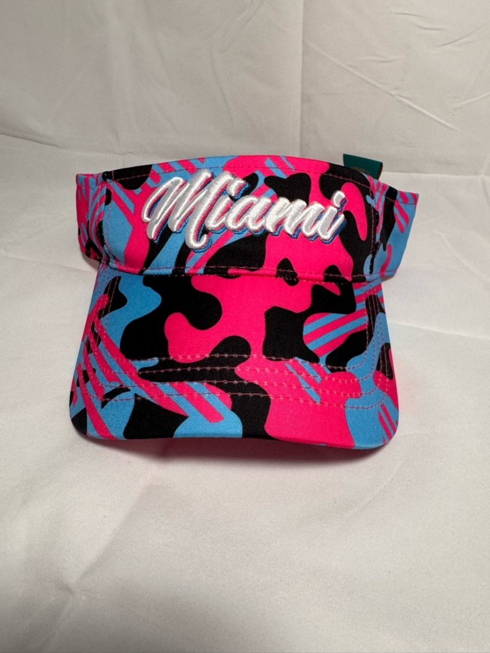 Freestyle Miami Visor in Hot Pink, Cyan & Black Golf Pickleball Hat